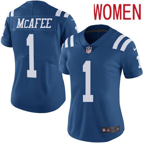 Women Indianapolis Colts 1 Pat McAfee Nike Royal Blue Rush Limited NFL Jersey